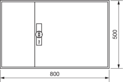 Zeichnung AP-Feldverteiler leer mit Tür_Auslauf Stahl
