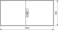 Zeichnung AP-Feldverteiler leer mit Tür_Auslauf Stahl