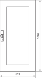Zeichnung Klarsichttüren rechts IP44 Stahlblech