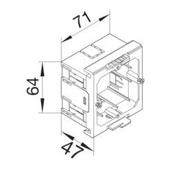 Zeichnung Geräteeinbaudosen für Standard-Geräteeinbau Polyamid (PA)