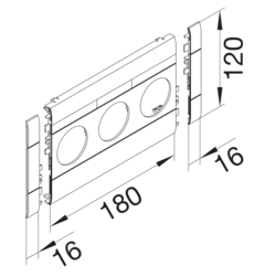 Zeichnung Kanalsteckdosen 3-fach und Blenden ABS
