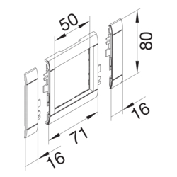 Zeichnung Rahmenblenden modular 50x50mm ABS