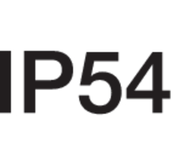 Schutzart IP54: Geschützt gegen Staub in schädigender Menge/Schutz gegen allseitiges Spritzwasser