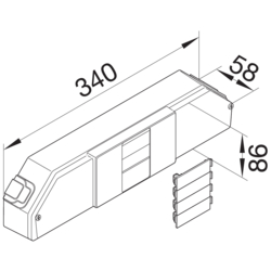 Zeichnung Automateneinbaueinheit, 4-fach PC - ABS