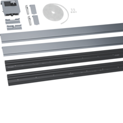 SL20080LED1ALU Sockelleisten-Set mit LED weiß / Zubehör aus PVC SL 20x80mm L=4m Dekor Aluminium