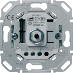 WUD43 Universal Drehdimmer 40-500VA,  mit Dreh-/Druck-Schalter