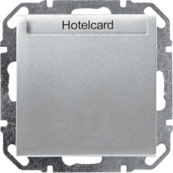 WYE056 Hotelcard-Schalter kallysto,  230 V~, pot.freier Schließer,  Abschaltverz., silber