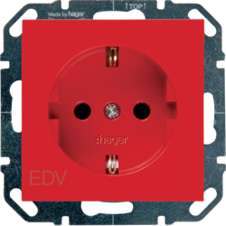 WYS205 SCHUKO Steckdose kallysto mit Aufdruck EDV,  16 A 250 V~, rot