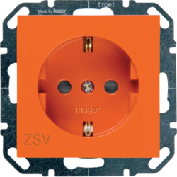 WYS403 SCHUKO Steckdose kallysto mit Aufdruck ZSV erhöhter Berührungsschutz,  orange