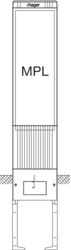 Zeichnung Baureihe 202/205/207, mit PVC Montageplatte Glasfaserverstärkter Kunststoff