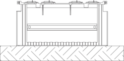 Zeichnung Größe 0, Festplatzsockel für Bodenaufau Glasfaserverstärkter Kunststoff