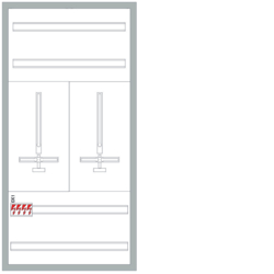 Zeichnung AP/UP-Zählerverteiler 2 Zählerplätze IP44,SK2 Stahlblech
