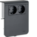 SL201159009011 Geräteträger Steckdose 2-fach vorverdrahtet Steckklemmen zu SL 20x115mm schwarz